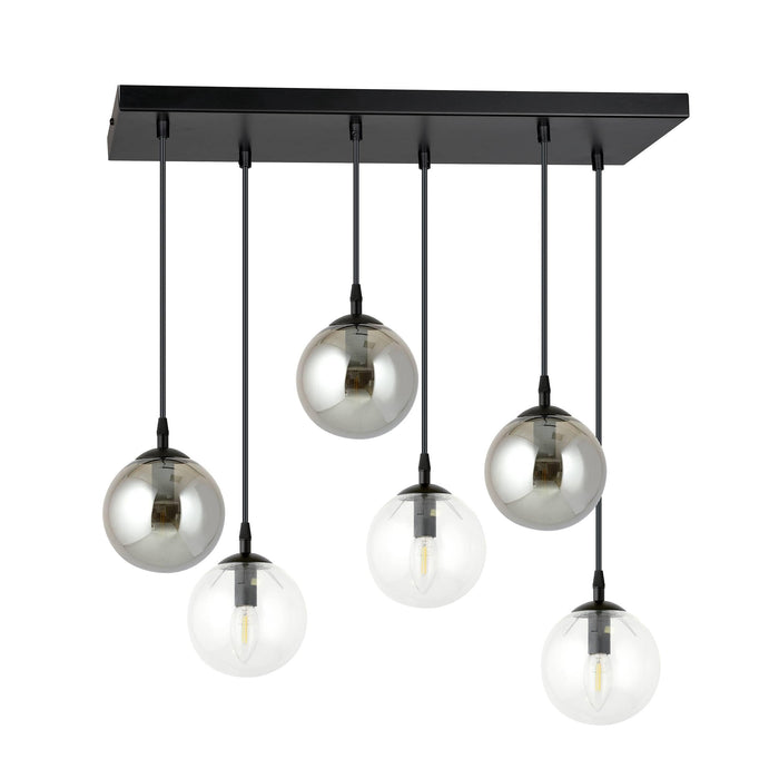 NADUVI Collection Glazen hanglamp eetkamer Cosmo 6-lichts