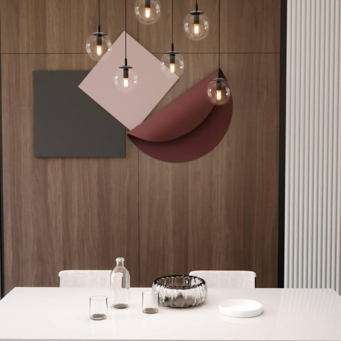 NADUVI Collection Glazen hanglamp eetkamer Cosmo 6-lichts