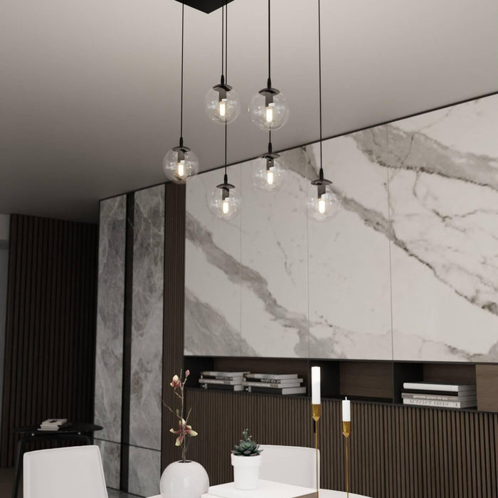 NADUVI Collection Glazen hanglamp eetkamer Cosmo 6-lichts