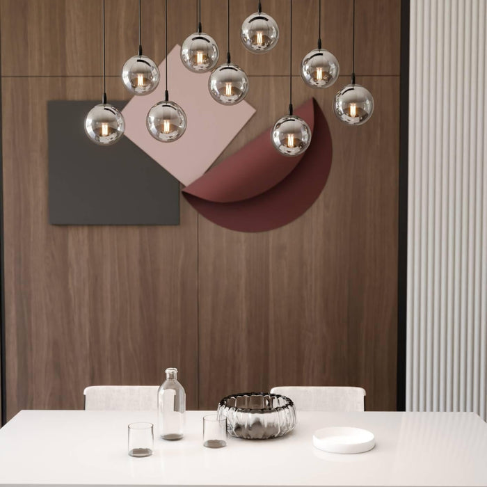 NADUVI Collection Glazen hanglamp eetkamer Cosmo 9-lichts