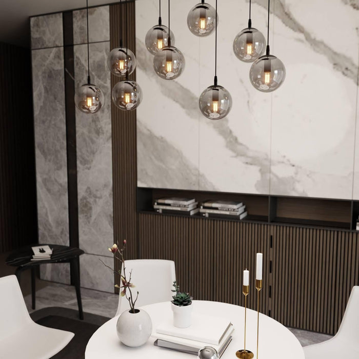 NADUVI Collection Glazen hanglamp eetkamer Cosmo 9-lichts