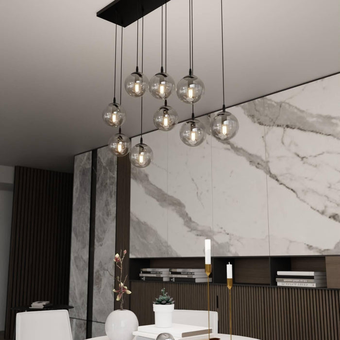 NADUVI Collection Glazen hanglamp eetkamer Cosmo 9-lichts