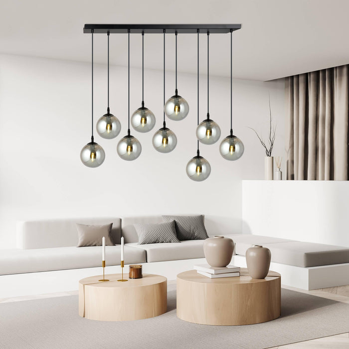 NADUVI Collection Glazen hanglamp eetkamer Cosmo 9-lichts