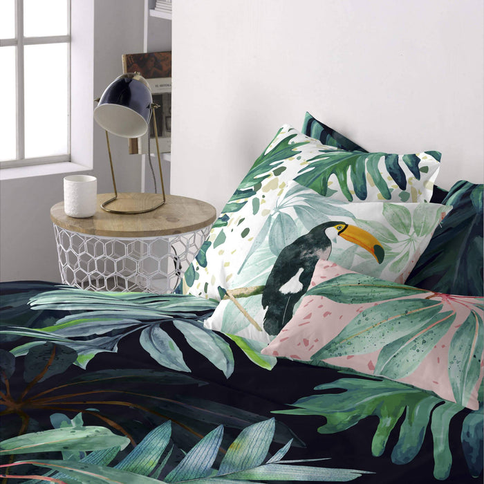 Happy Friday Set van 2 kussenhoezen Ebony