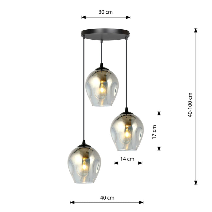 Loft46 3-lichts hanglamp Noah rond