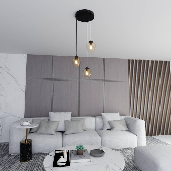 Loft46 3-lichts hanglamp Noah rond