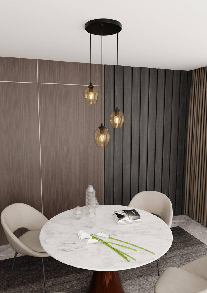 Loft46 3-lichts hanglamp Noah rond