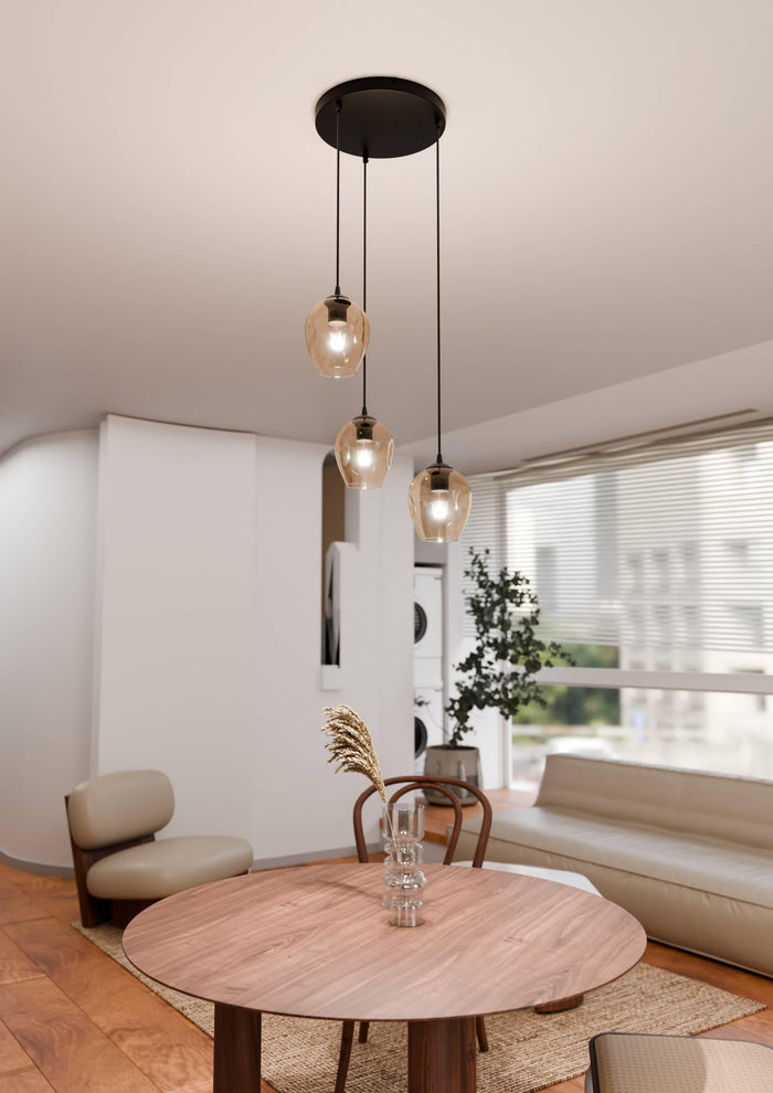 Loft46 3-lichts hanglamp Noah rond