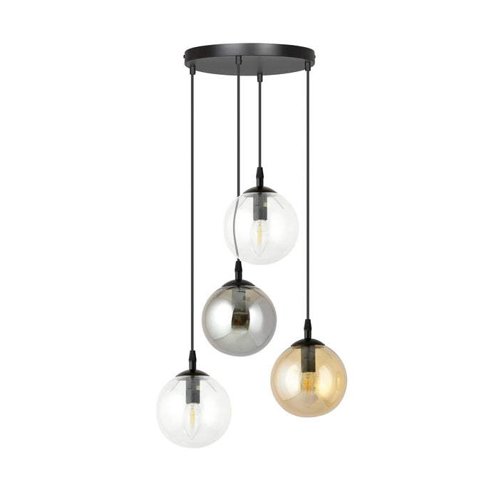 NADUVI Collection Glazen hanglamp eetkamer Cosmo rond 4-lichts