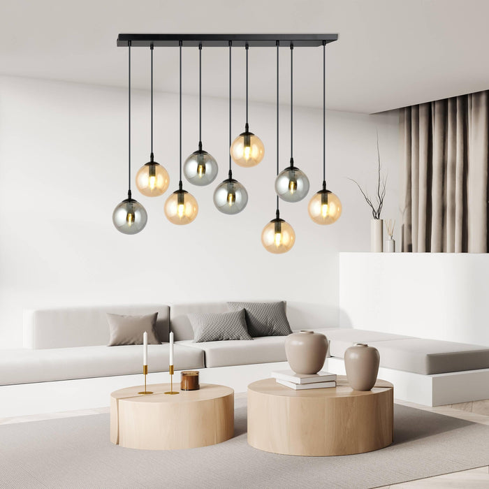 NADUVI Collection Glazen hanglamp eetkamer Cosmo 9-lichts