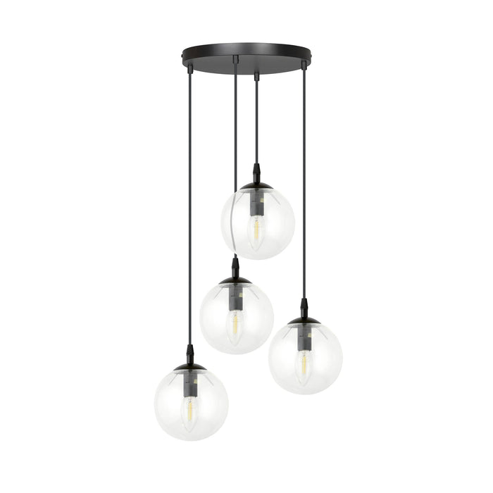 NADUVI Collection Glazen hanglamp eetkamer Cosmo rond 4-lichts