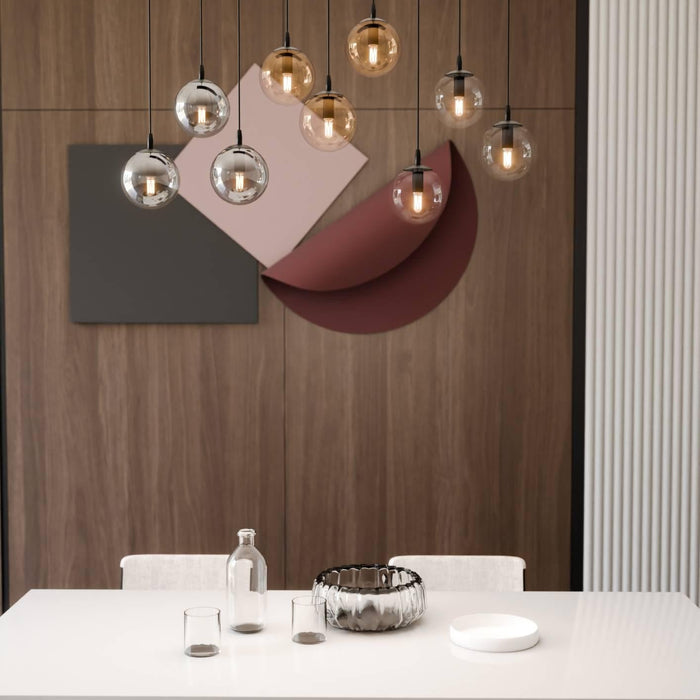 NADUVI Collection Glazen hanglamp eetkamer Cosmo 9-lichts