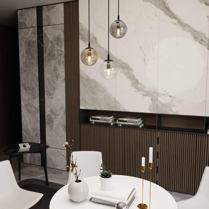 NADUVI Collection Glazen hanglamp eetkamer Cosmo rond 3-lichts