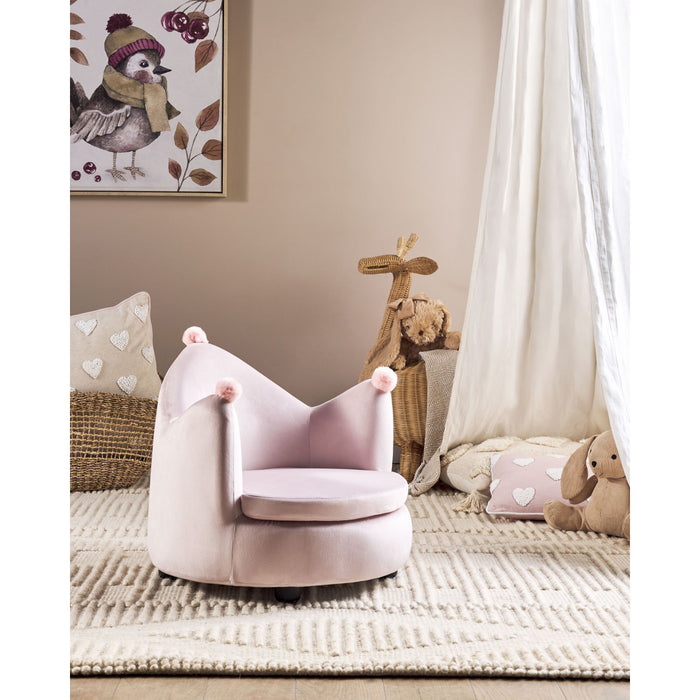 Beliani - VEGA - Kinderstoel - Roze - Fluweel