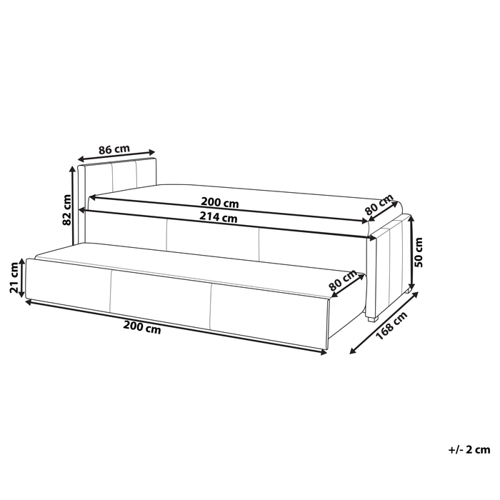 Beliani - MARMANDE - Slaapbank - Perzik - 80 x 200 cm - Bouclé