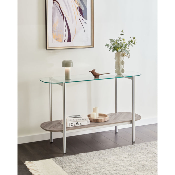 Beliani - LOVELL - Sidetable - Lichtbruin|Zilver - Hout