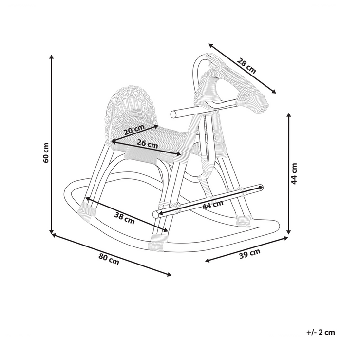 Beliani - ARILLAS - Schommelpaard - Natuurlijk - Rotan