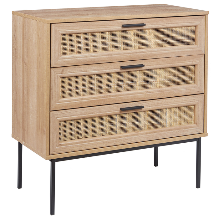 Beliani - PASCO - Dressoir 3-lades - Lichte houtkleur - Rotan
