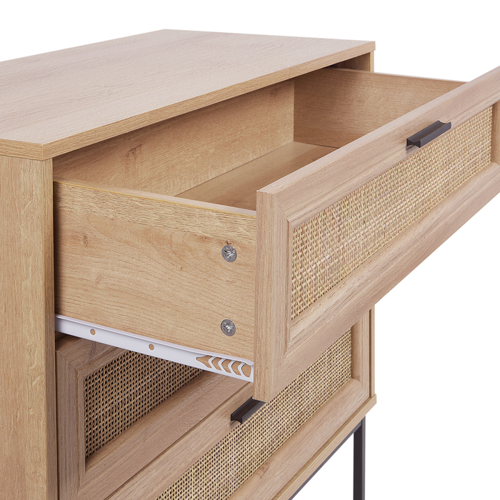 Beliani - PASCO - Dressoir 3-lades - Lichte houtkleur - Rotan