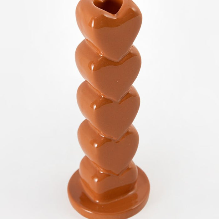 Sissy-Boy Oranje kandelaar met opgestapelde hartjes