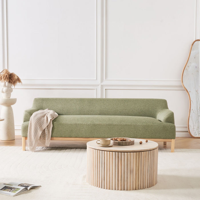 Beliani - SOSJO - Driezitsbank - Olijfgroen - Polyester