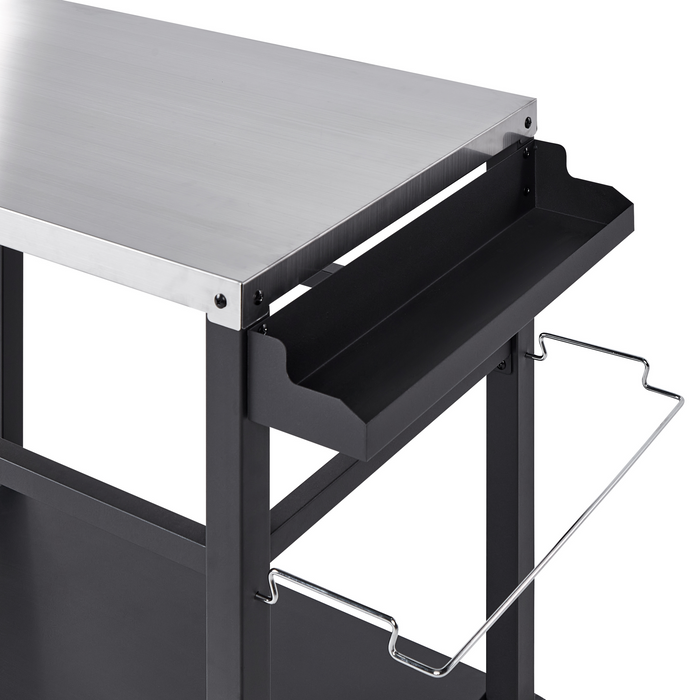 Beliani - SPIAZZI - Keukentrolley - Zwart - Staal