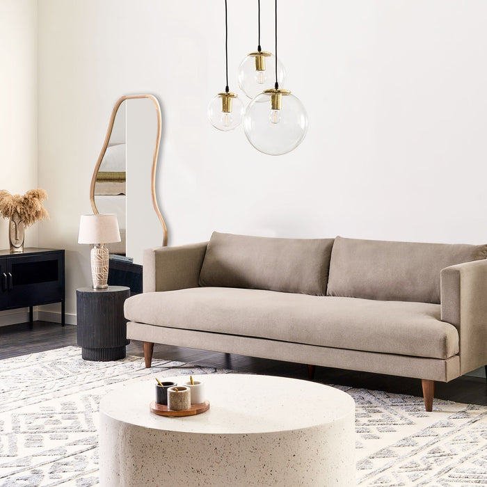 Beliani - JARPEN - Driezitsbank - Lichtbruin - Stof