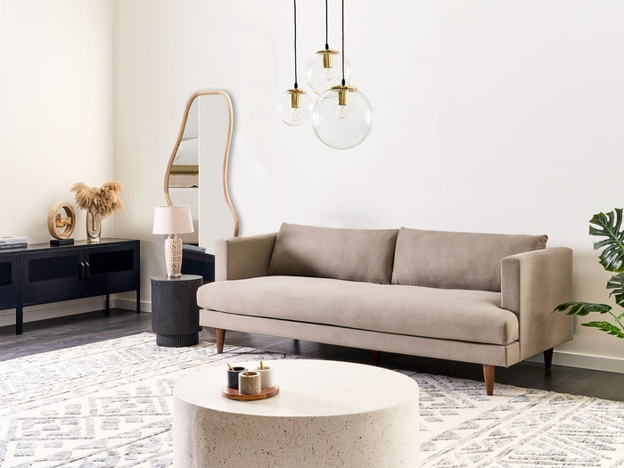 Beliani - JARPEN - Driezitsbank - Lichtbruin - Stof