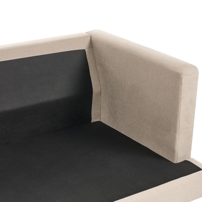 Beliani - JARPEN - Driezitsbank - Lichtbruin - Stof