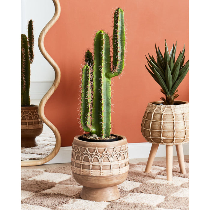 Beliani - CICUTA - Bloempot - Lichtbruin - Magnesium