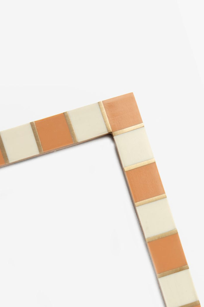 Sissy-Boy Oranje fotolijstje met checker rand