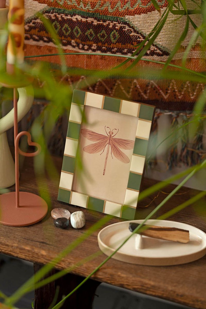 Sissy-Boy Groen fotolijstje met checker rand