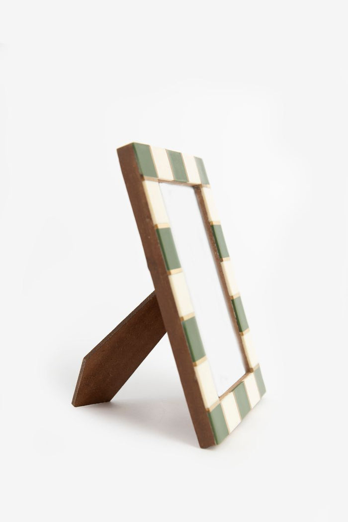 Sissy-Boy Groen fotolijstje met checker rand