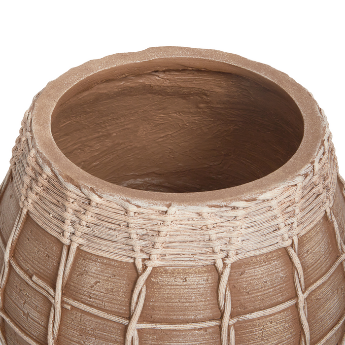 Beliani-DARMERA-Bloempot-Lichtbruin-30 x 30 x 23 cm-Magnesiumoxide