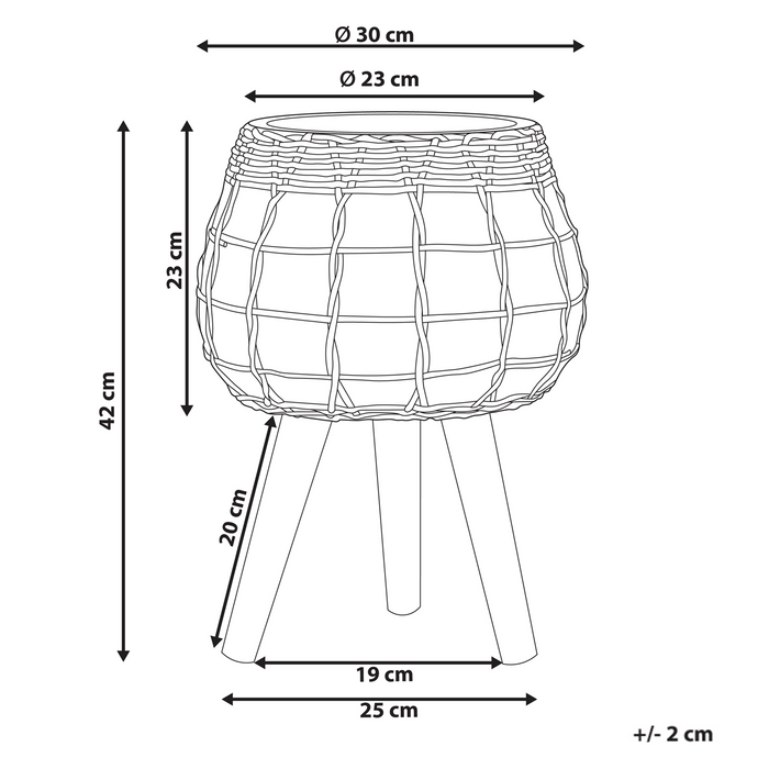 Beliani-DARMERA-Bloempot-Lichtbruin-30 x 30 x 23 cm-Magnesiumoxide