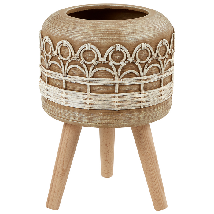 Beliani - CYRTOMIUM - Bloempot - Lichtbruin - Magnesium