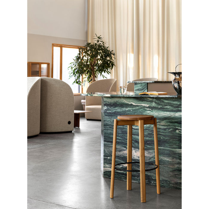 Audo Copenhagen Passage barkruk H75 walnoot|messing