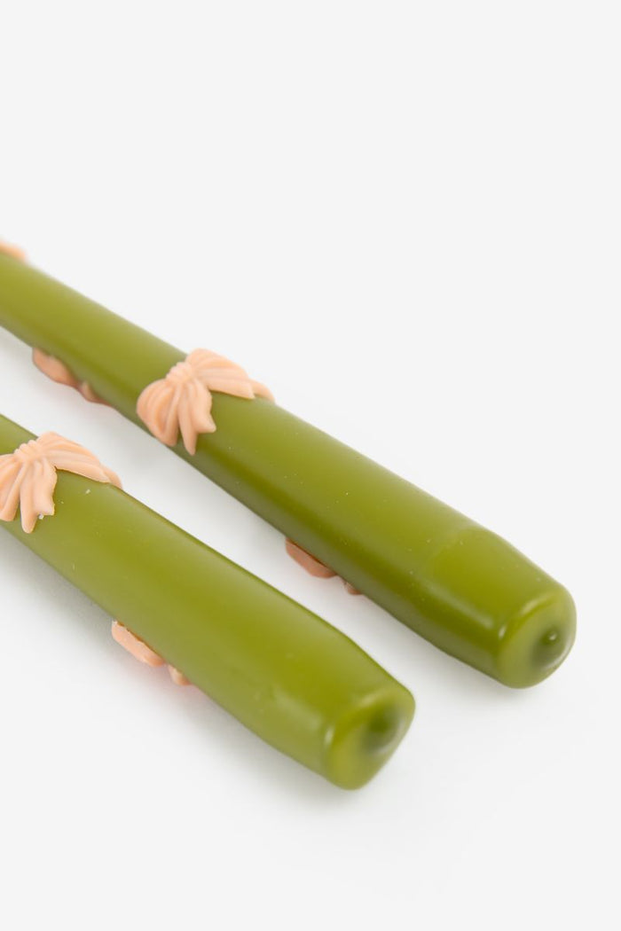 Sissy-Boy Groene sierkaarsen met strikjes-2st.