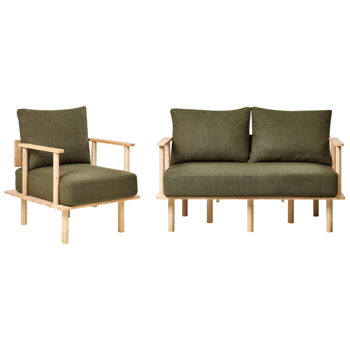 Beliani - ASKER - Woonkamer set - Donkergroen - Bouclé