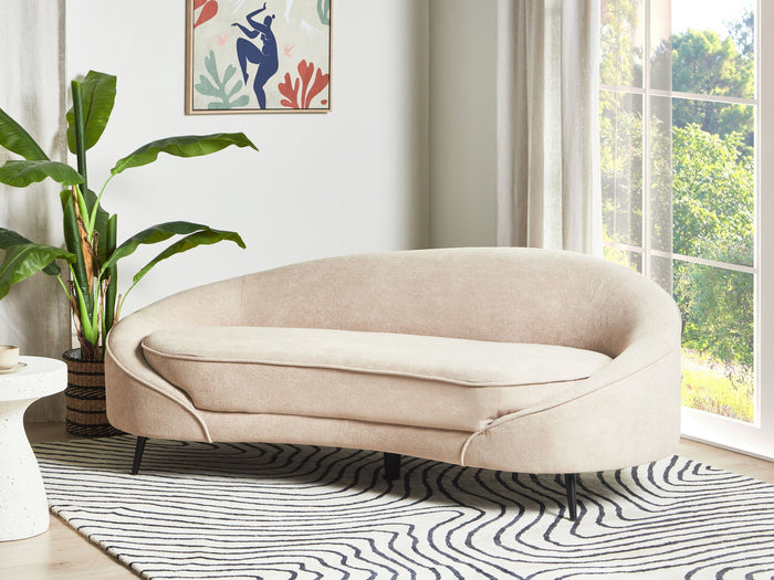 Beliani - SAVAR - Driezitsbank - Lichtbeige - Bouclé