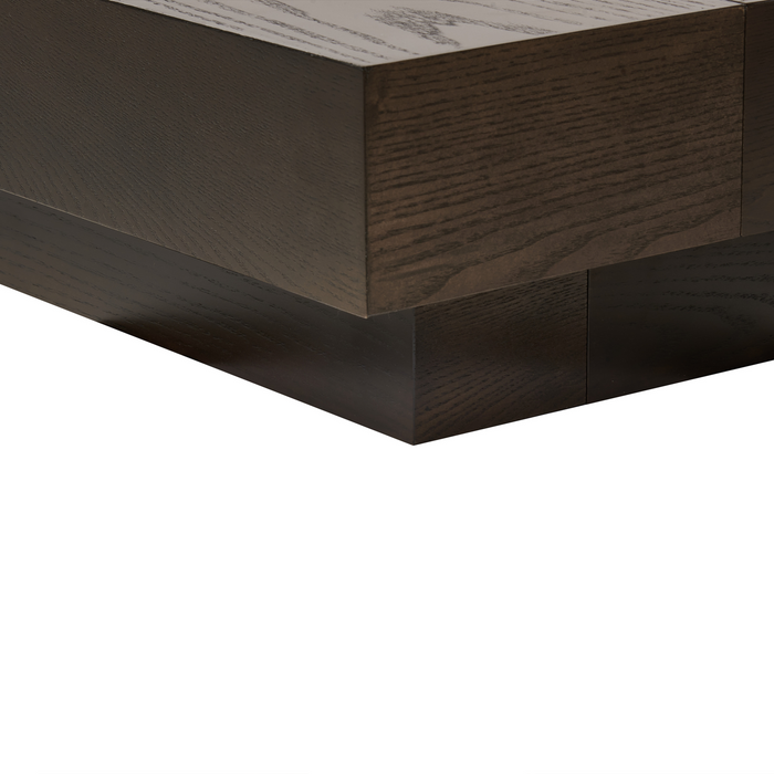 Beliani-ZEN-Tweepersoonsbed met LED-Donkerhout-180 x 200 cm-Bouclé