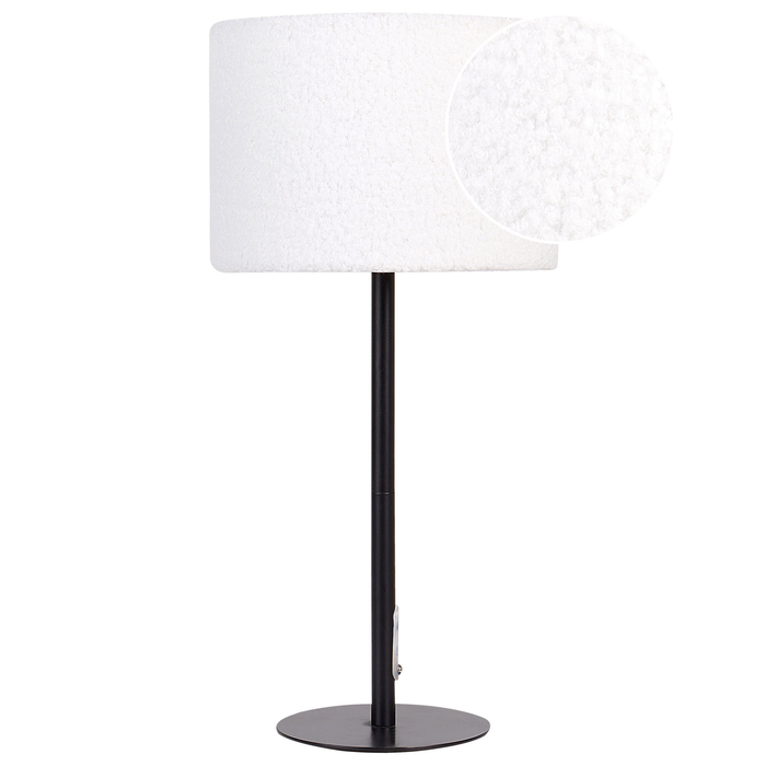 Beliani - VINAZCO - Tafellamp - Wit - Bouclé