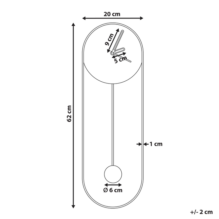 Beliani - SALVAN - Wandklok - Zwart - Staal