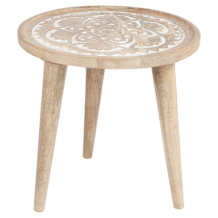 Beliani-SAKITA-Bijzettafel set van 2-Lichte houtkleur-Mangohout