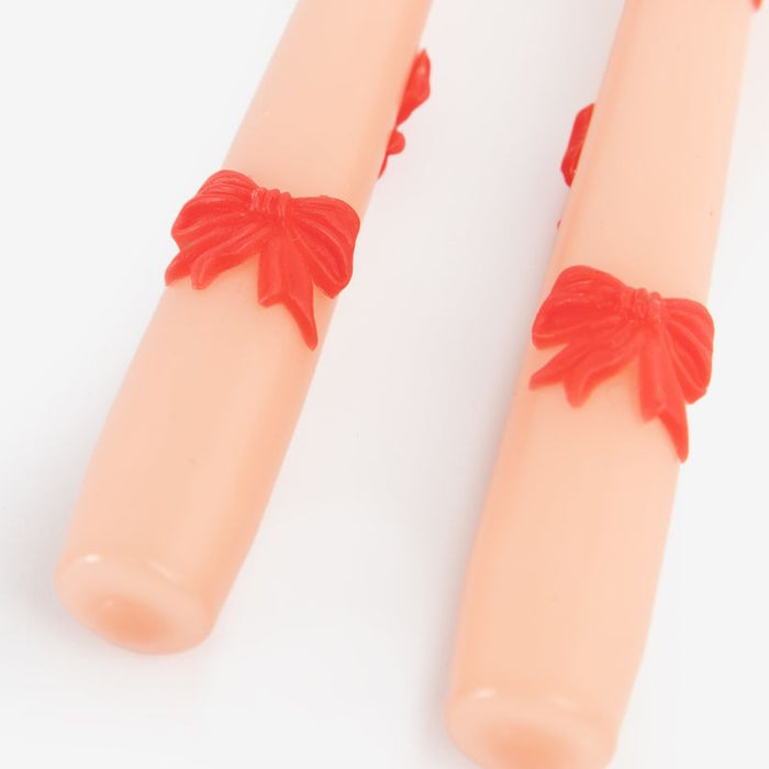 Sissy-Boy Lichtroze sierkaarsen met strikjes-2st.