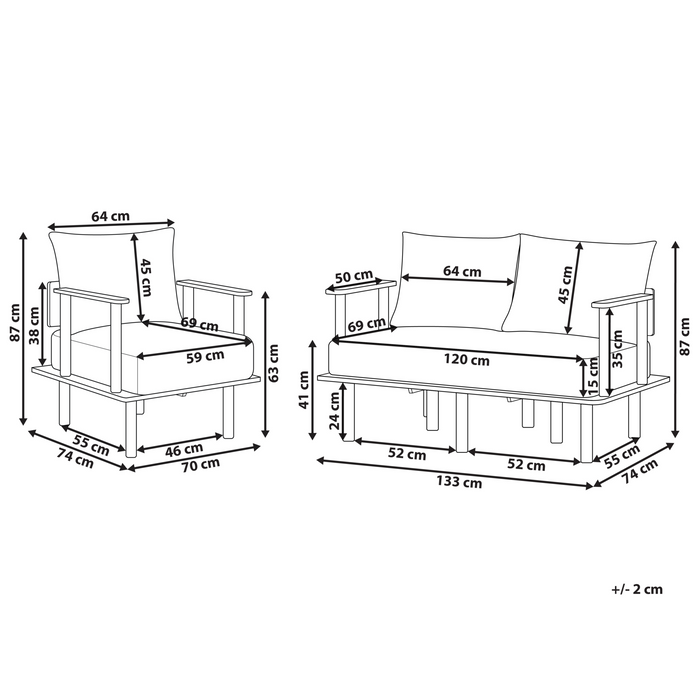 Beliani - ASKER - Woonkamer set - Zandbeige - Polyester