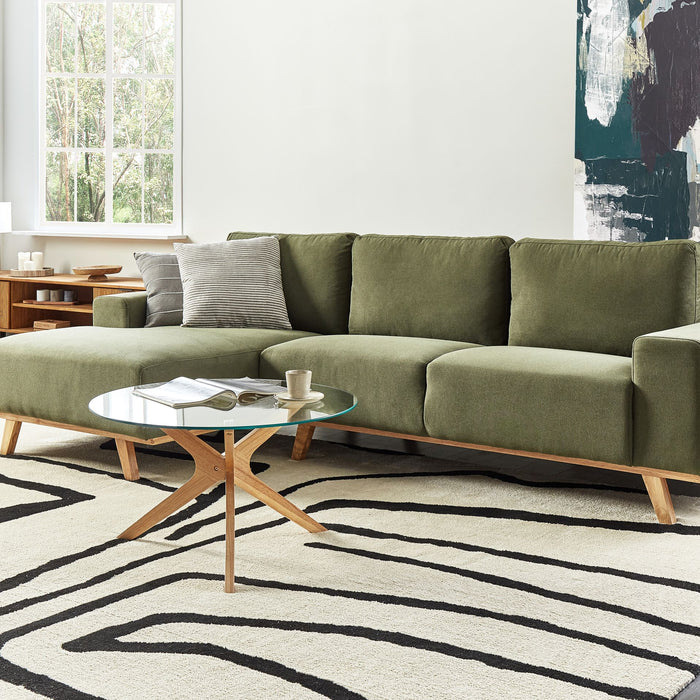 Beliani - NORA - Hoekbank - Groen - Rechtszijdig - Polyester