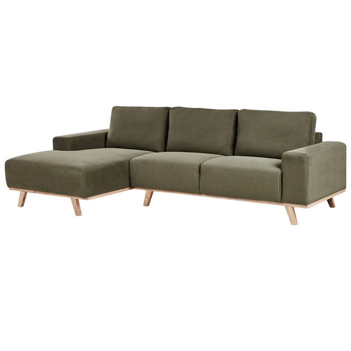 Beliani - NORA - Hoekbank - Groen - Rechtszijdig - Polyester