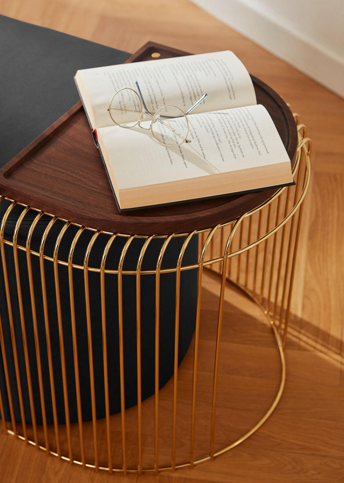 Curva bijzettafel goud