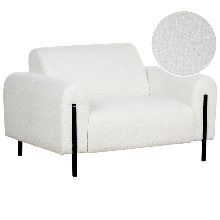 Beliani - ASKIM - Fauteuil - Wit - Bouclé
